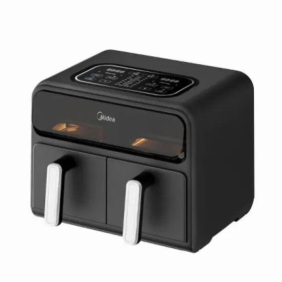 Midea 8.4qt Two-Zone Air Fryer: Dual Baskets, Digital Control, Nonstick, Cool Touch, 1650W, Black image {2}