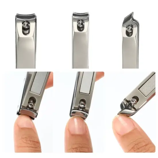 Unique Bargains Nail Clippers Nail Clipper Set for Nail Care Portable Stainless Steel Silver Tone Titanium Tone 3Pcs image {4}