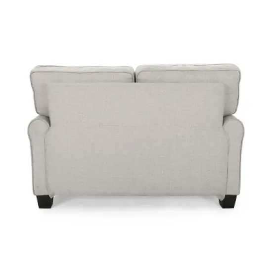 Bernietta Mid-Century Modern Minimal Loveseat Beige - Christopher Knight Home image {4}