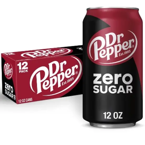 Dr Pepper Zero Sugar Soda - 12pk/12 fl oz Cans image {12}