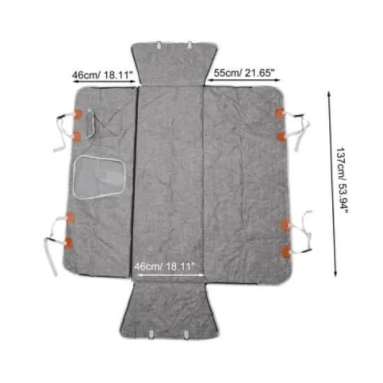 Unique Bargains Removable Pet's Car Seat Cover with Safety Belts Gray 1 Pc image {3}