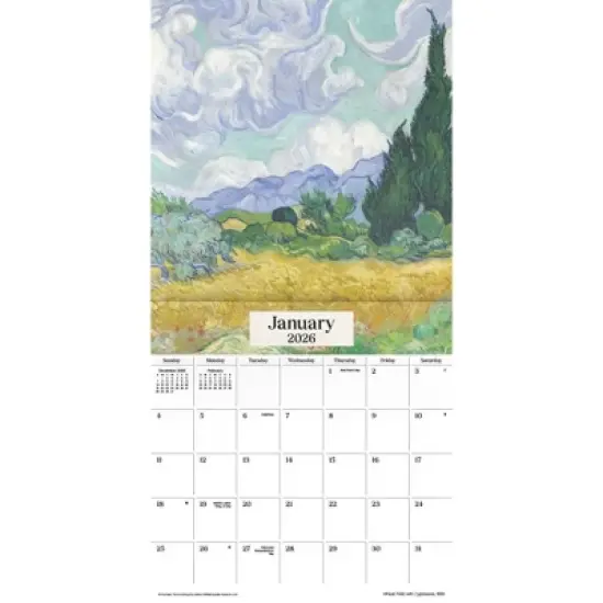 Trends International 2026 Van Gogh 12"x12" Wall Calendar image {1}