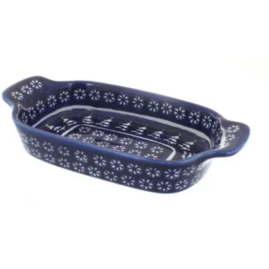 Blue Rose Polish Pottery 1281 Zaklady Rectangular Serving Dish image {17}