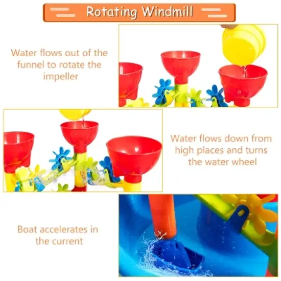 Costway 2 in 1 Sand and Water Table Activity Play Center Kids Splash Pond Beach Toy Set image {7}