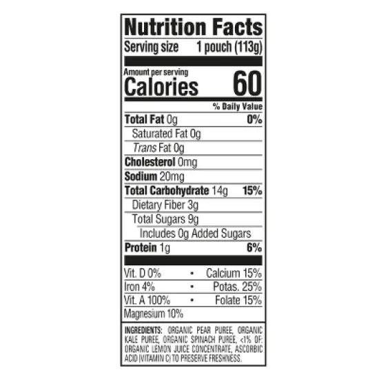 Happy Baby Organics Clearly Crafted Stage 2 Pears, Kale & Spinach  4oz image {6}