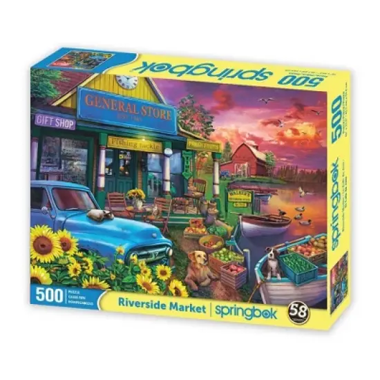 Springbok Riverside Market Jigsaw Puzzle - 500pc image {1}
