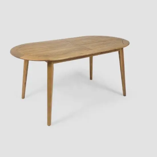 Pines 7pc Acacia Oval Wood Dining Set - Christopher Knight Home image {4}