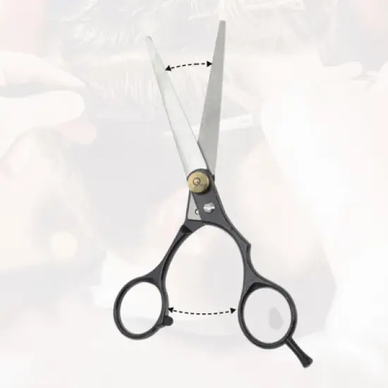Unique Bargains Portable Hair Cutting Scissors Silver Tone Black 1 Set image {3}