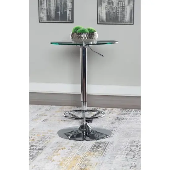 Keelan Adjustable Bar Height Pub Table Chrome - Powell Company image {3}