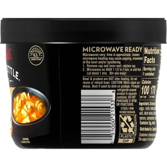 Campbell's Slow Kettle Style Roasted Chicken Noodle Soup Microwaveable Bowl - 15.5oz image {9}
