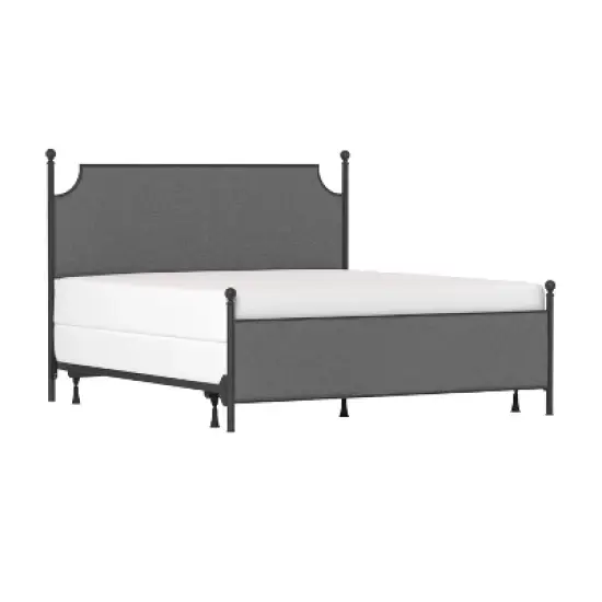 McArthur Metal and Upholstered Bed Matte Black/Gray Fabric - Hillsdale Furniture image {12}