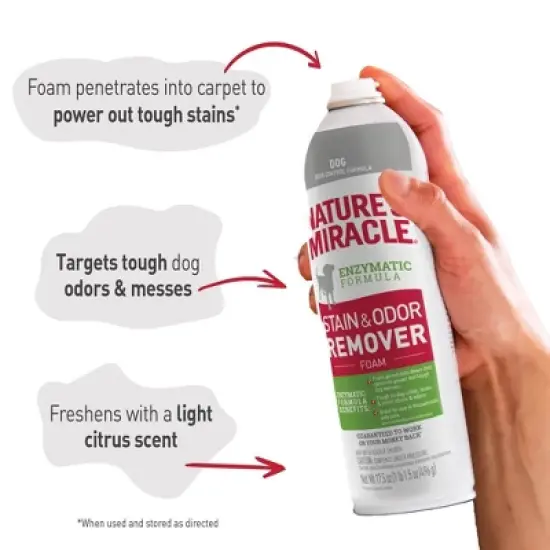Nature's Miracle Dog Stain and Odor Remover Foam 17.5oz image {5}