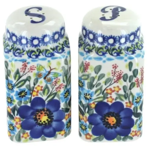 Blue Rose Polish Pottery 320 Vena Large Salt & Pepper Shakers image {8}