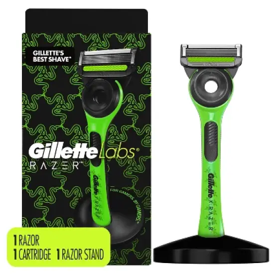 RAZER + Gillette Labs Exfoliating Bar Razor + 1 Razor Blade Refill & Premium Magnetic Stand image {10}