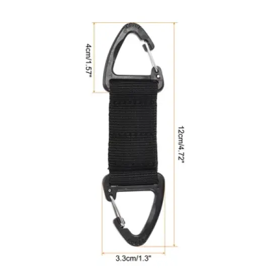 Unique Bargains Belt Keeper Key Clip Hanging Buckle Keychain with Double Side Triangle Clip for Outdoor Camping Hiking image {1}