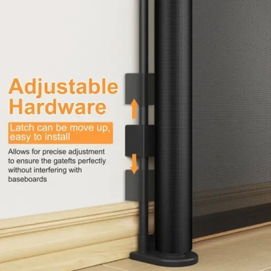 Retractable Baby Gate, Mesh Dog Gate for Doorways, 33" Tall Child Safety Gate for Doorways, Indoor & Outdoors, Stairs, Hallways image {3}