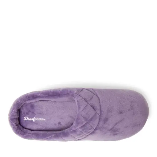Dearfoams Women's Darcy Quilted Cuff Velour Clog Slipper image {3}