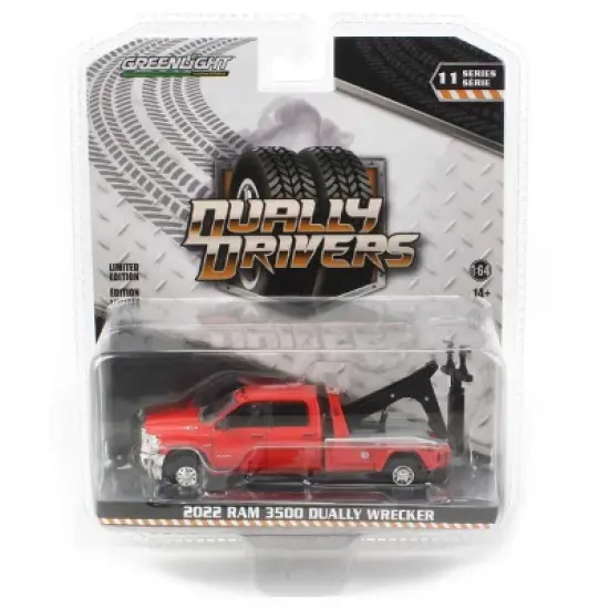 Greenlight Collectibles 1/64 Flame Red 2022 Ram 3500 Wrecker Tow Truck Dually Drivers 11 46110-F image {4}
