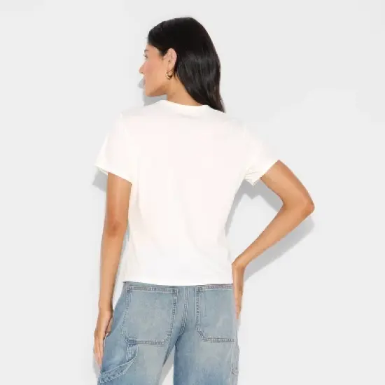 Women's Hello Kitty Howdy Short Sleeve Graphic Shrunken T-Shirt - White image {2}