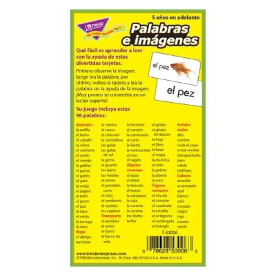 TREND ENTERPRISES INC. Palabras e im�genes (SP) Skill Drill Flash Cards image {4}