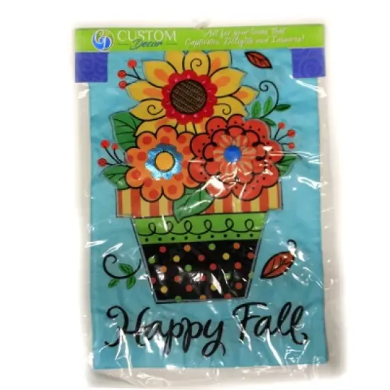 Home & Garden Fall Flowers Applique Flag  -  One Garden Flag 18 Inches -  Double Sided  -  4198Fm  -  Polyester  -  Multicolored image {1}