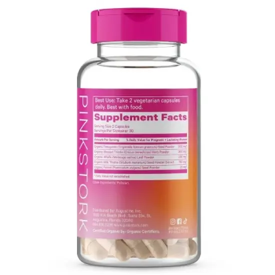 Pink Stork Total Lactation Herbal Supplement Capsule - 60ct image {1}