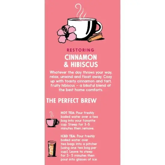 Salada Soothing Teas, Cinnamon & Hibiscus Herbal Tea 20 Individually Wrapped Tea Bags Per Box (Pack of 6) image {2}