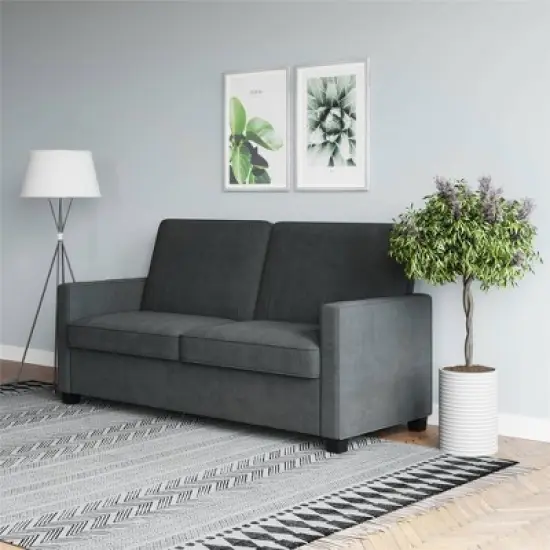Queen Cassidy Sofa Sleeper Gray Velvet - Room & Joy image {3}