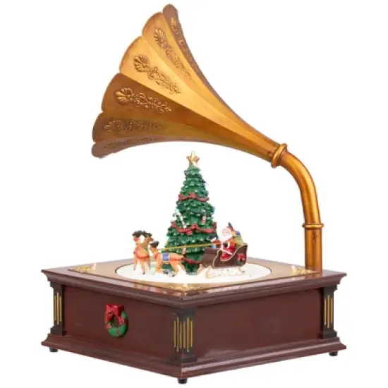 Northlight LED Lighted and Musical Gramophone Animated Christmas Decoration - 14" image {4}