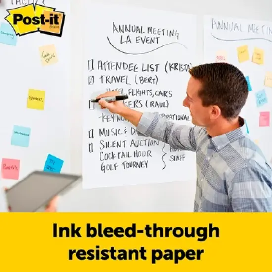 Post-It Self-Stick Easel Pad, 25 x 30 Inches, Unruled, White, 30 Sheets, Pack of 8 image {2}