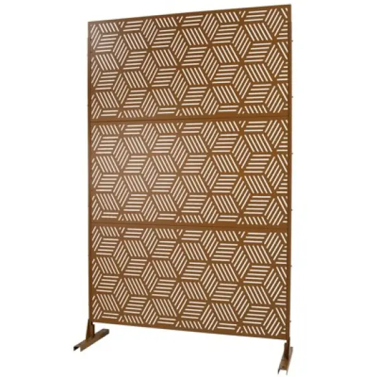 DSVIMOY Outdoor & Indoor Privacy Screen, Freestanding Decorative Privacy Screen for Deck Balcony Patio, Brown, 48"*76"*16" image {5}