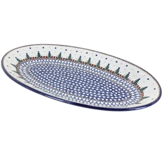Blue Rose Polish Pottery 205 Ceramika Artystyczna Large Oval Platter image {14}