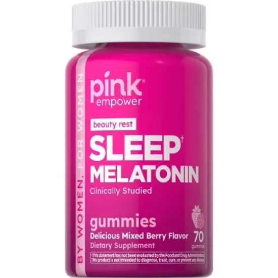 Pink Vitamins Beauty Rest Melatonin Vegan Gummies - Natural Berry - 70ct image {6}