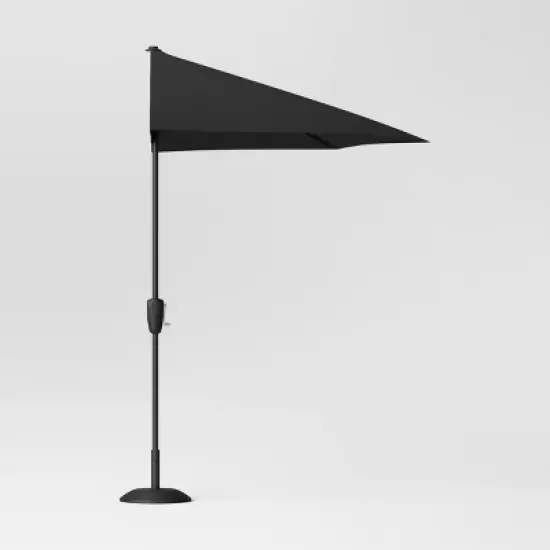 7.813'x8.83' Half Circle Patio Umbrella - Black Pole - Room Essentials&trade; image {2}