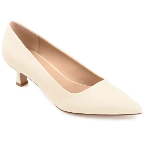 Journee Collection Womens Celica Slip On Kitten Heel Pointed Toe Pumps image {11}