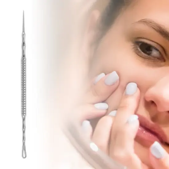 Unique Bargains Durable Pointed Pimple Extractor Silver Tone 1 Pc image {3}