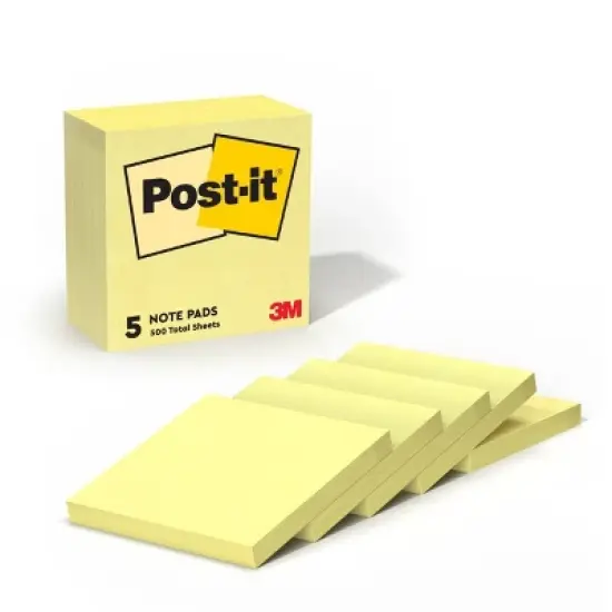 Post-it 5pk 3" x 3" Pop-up Notes 100 Sheets/Pad - Canary Yellow: Sticky Notes, Paper Basics, Uncoated, Glue Binding image {12}