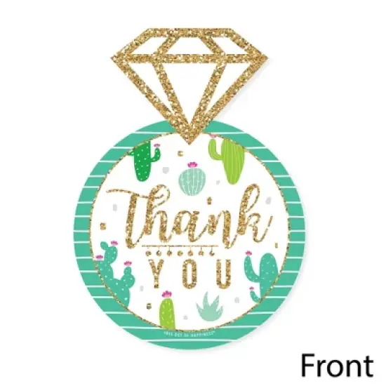 Big Dot of Happiness Final Fiesta - Shaped Thank You Cards - Last Fiesta Bachelorette Party Thank You Note Cards with Envelopes - Set of 12 image {2}