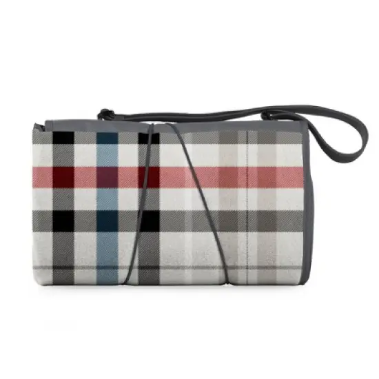 Oniva Blanket Tote Outdoor Carnaby Street Collection Picnic Blanket XL - Gray with Blue & Red Accents image {4}