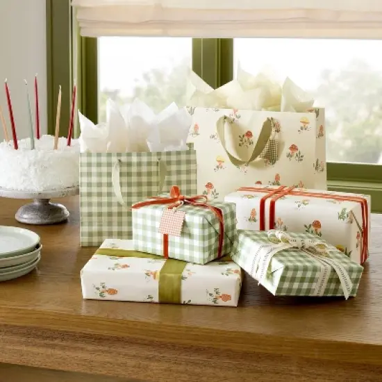 Gingham Gift Wrap Green - Hearth & Hand&trade; with Magnolia image {1}