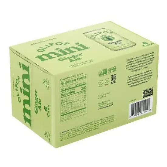 OLIPOP Mini's Ginger Ale Soda - 6pk/7.5 fl oz Cans image {2}
