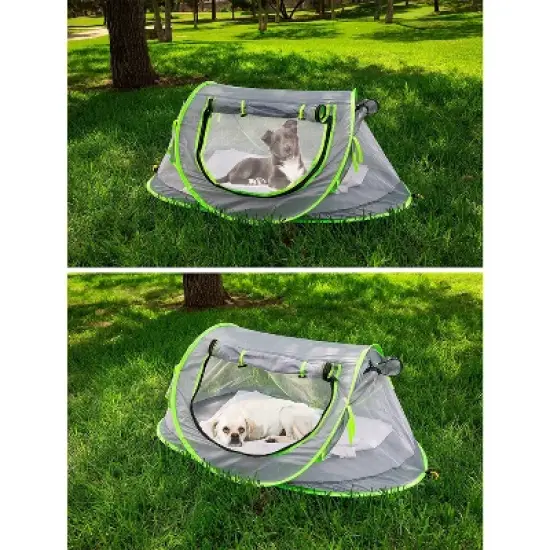 Zone Tech Pet Pop Up Tent - Portable Sunshade Foldable Travel Tent - Pet Camping Bed with Mosquito Net with UV Protection UPF 50+ image {5}
