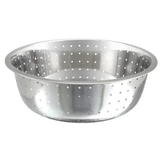 Winco Chinese Style Colander, Stainless Steel, 5mm Holes image {2}