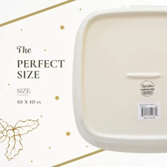 Spode Christmas Tree 10" Square Baker - Porcelain Baking Dish for Lasagna, Casserole, Holiday Desserts - Oven to Table Bakeware & Dishwasher Safe image {6}