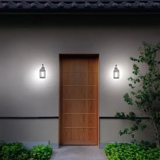 Solar Portable Hanging Outdoor Lantern with Hanger Black - Techko Maid image {7}