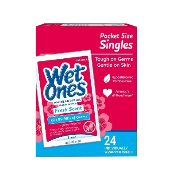 Wet Ones Antibacterial Hand Wipes Singles - Fresh Scent - 24ct image {11}