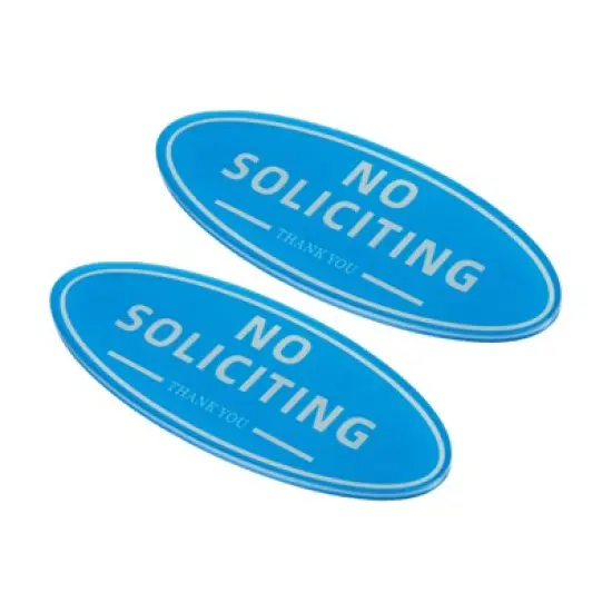 Unique Bargains Acrylic Self-Adhesive Home Business No Soliciting Sign 2 Pcs image {4}