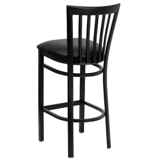Flash Furniture Black School House Back Metal Restaurant Barstool image {6}