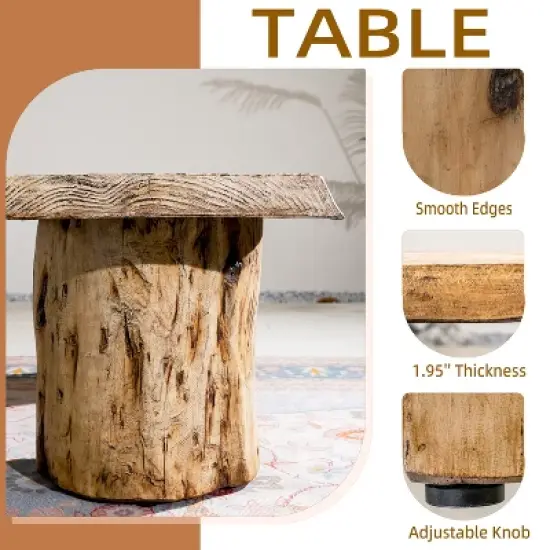 Moda Furnishings 47.6'' Outdoor Terrafab Coffee Table with Faux Wood Finish image {6}