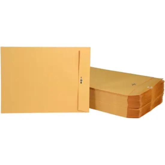 School Smart Kraft Envelopes with Clasp, 9-1/2 x 12-1/2 Inches, Pack of 100 image {1}